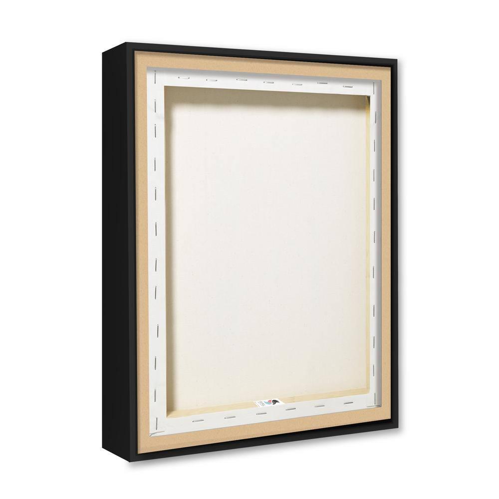 Stupell Industries Dog Paw Charcoal Design Minimal Tan Black Black Floater Framed Canvas Wall Art, 24 x 30