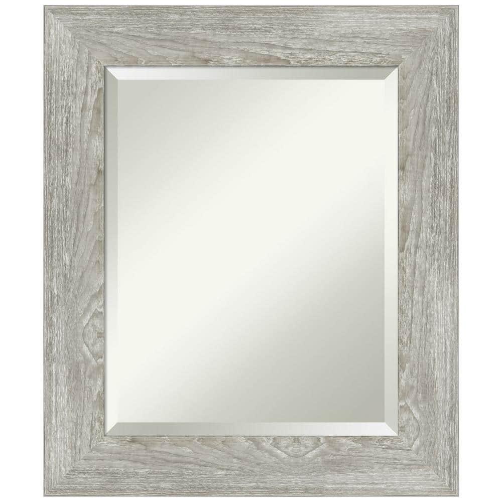 22" x 26" Dove Graywash Framed Bathroom Vanity Wall Mirror - Amanti Art: Modern, Beveled, Wood Frame