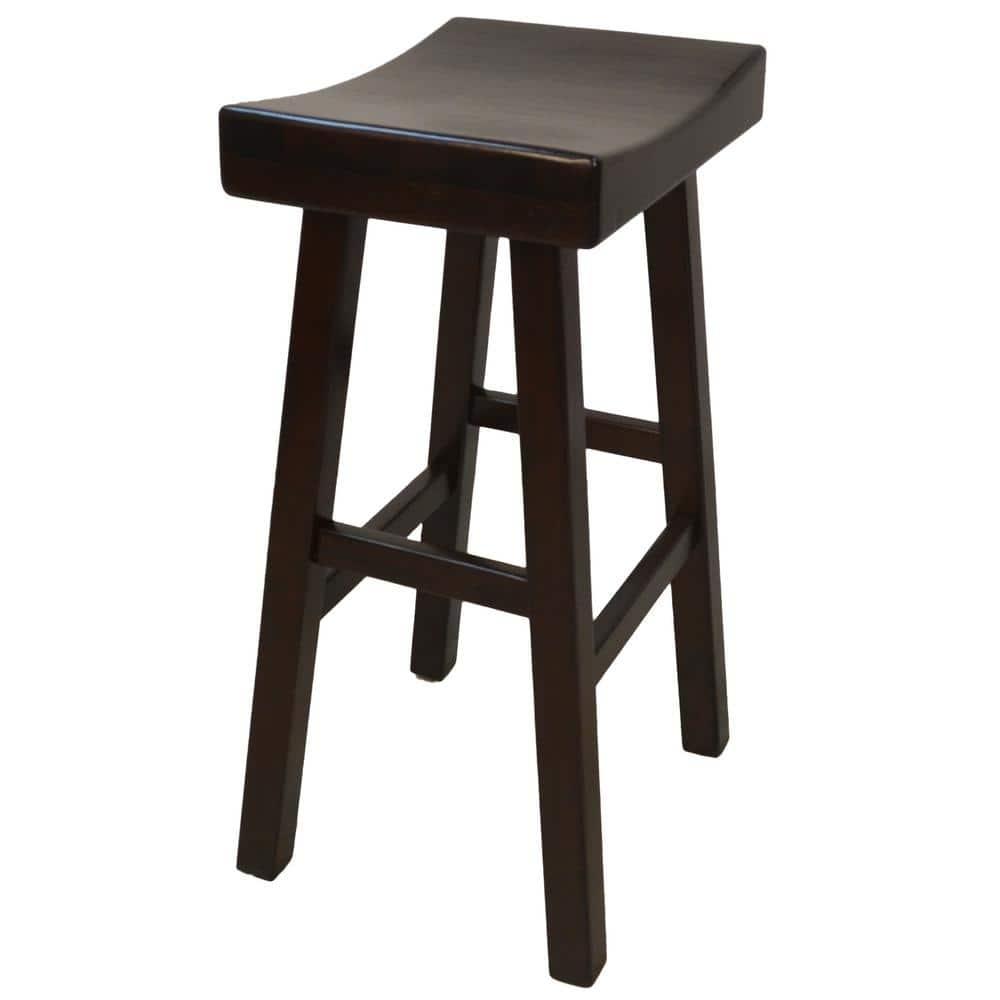 Carolina Living 30" Levi Barstool Espresso Brown: Stained MDF Legs, Fixed Height, Backless Design