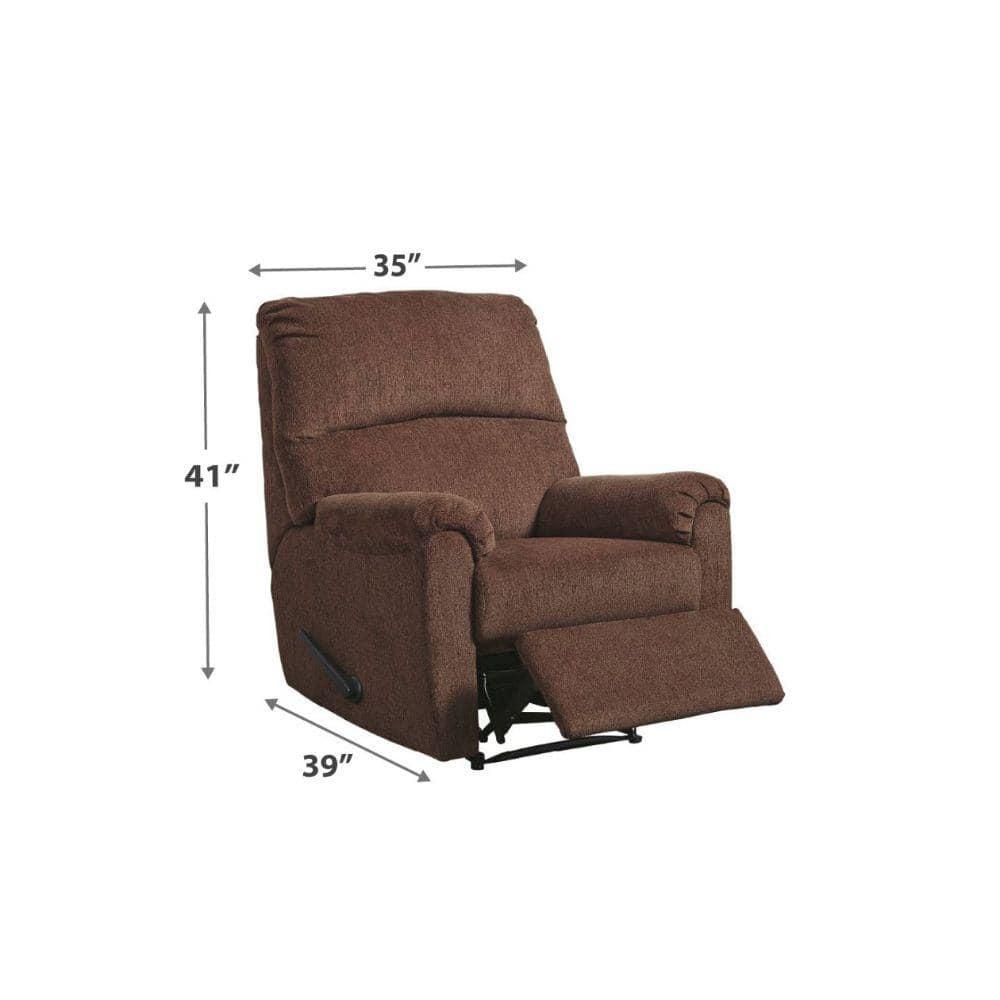 Signature Design by Ashley Nerviano Zero Wall Recliner in Chocolate