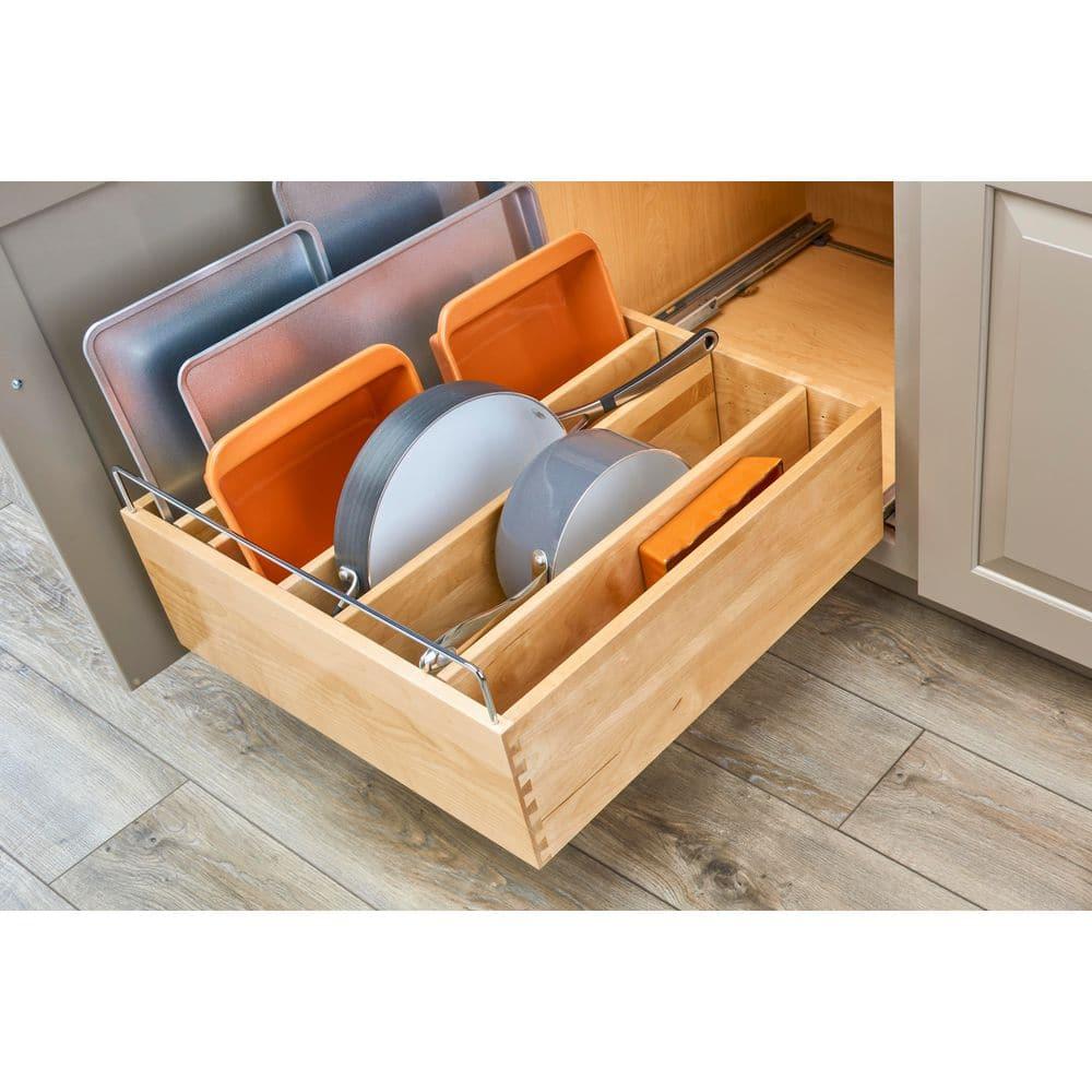 Rev-A-Shelf Wood Base Cabinet Pullout Casserole Dish W/ Soft-Close