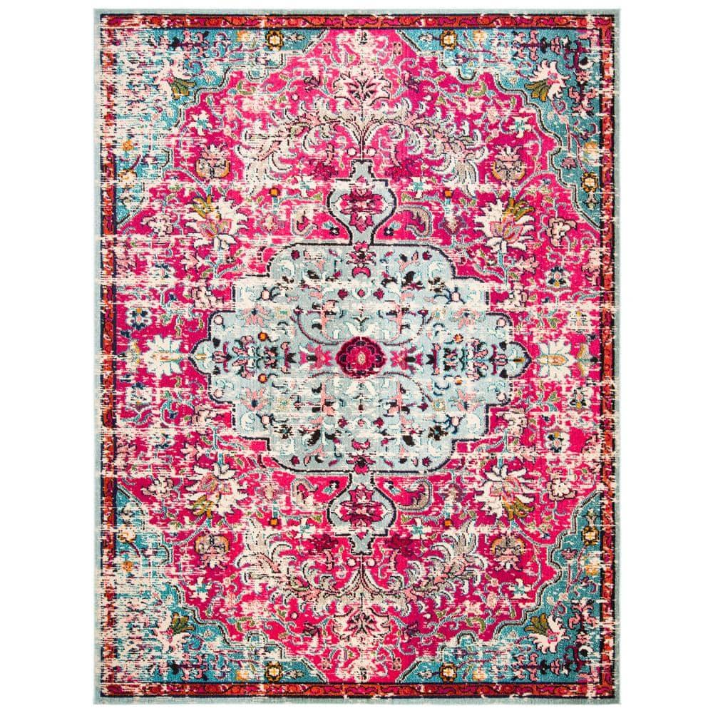 Madison MAD447 Power Loomed Indoor Area Rug - Fuchsia/Teal - 9'x12' - Safavieh