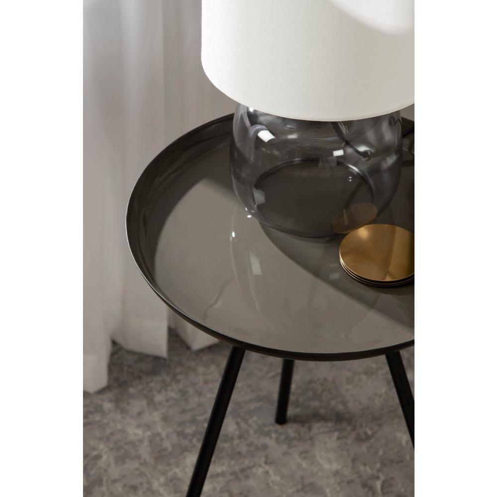 Kate and Laurel Laranya Round Metal Side Table, 15x15x22.5, Brown and Black