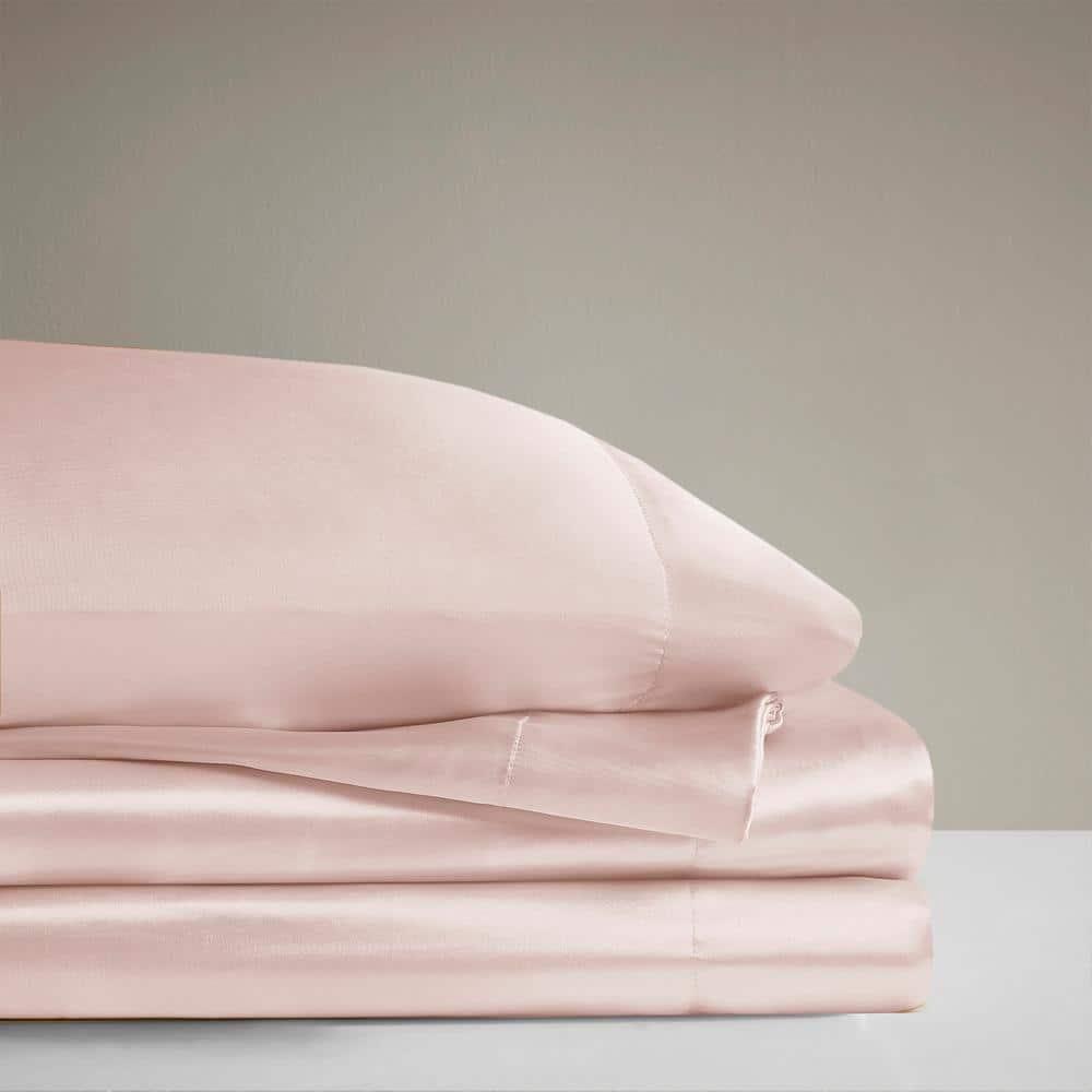 California King Satin Luxury 6pc Sheet Set Blush