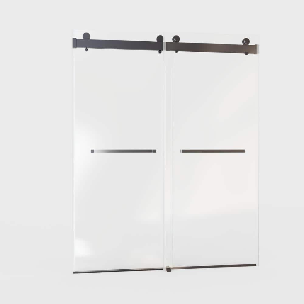 Dimorphos 56-60"W x 76"H Frameless Double Sliding Shower Door with 10mm Tempered Glass Door 11DD161822LL