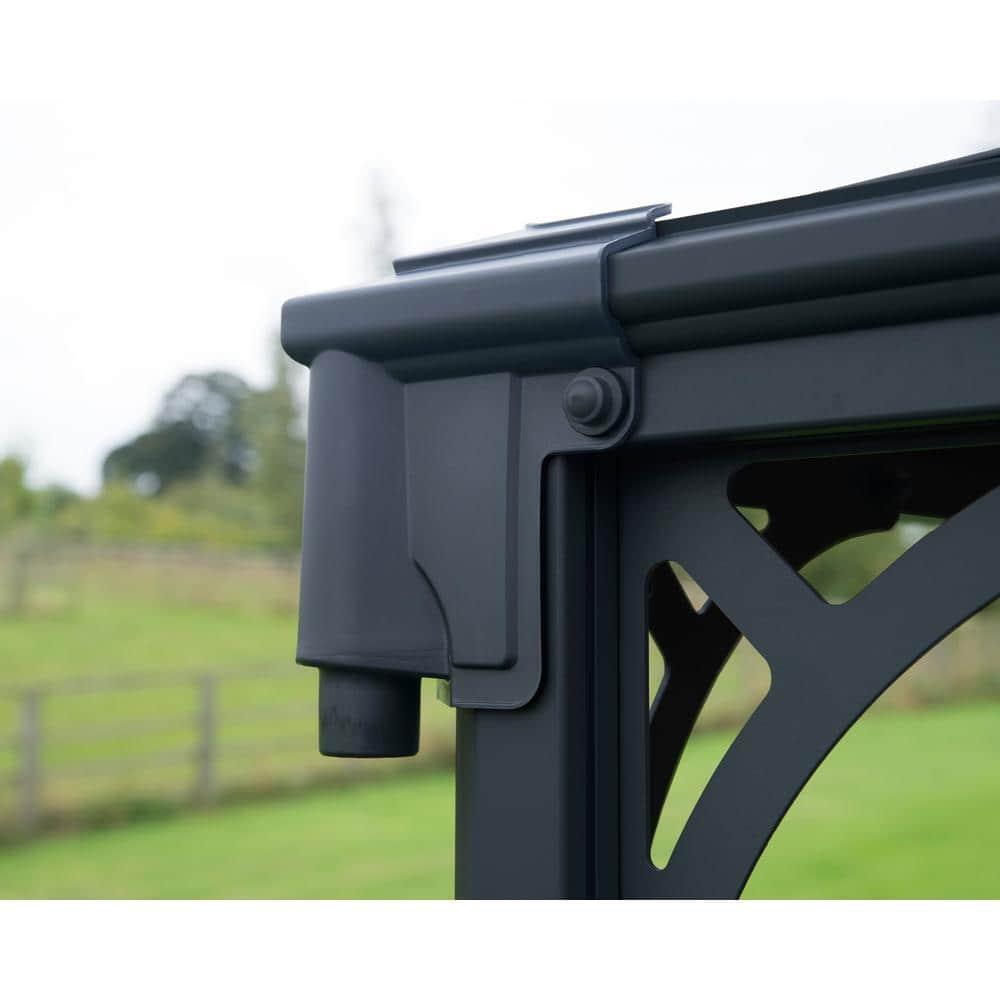 Canopia Palram - Canopia Palermo 10' X 10' Aluminum Hardtop Gazebo With Polycarbonate Roof Panels Durable Outdoor Patio Shelter Gray/Bronze