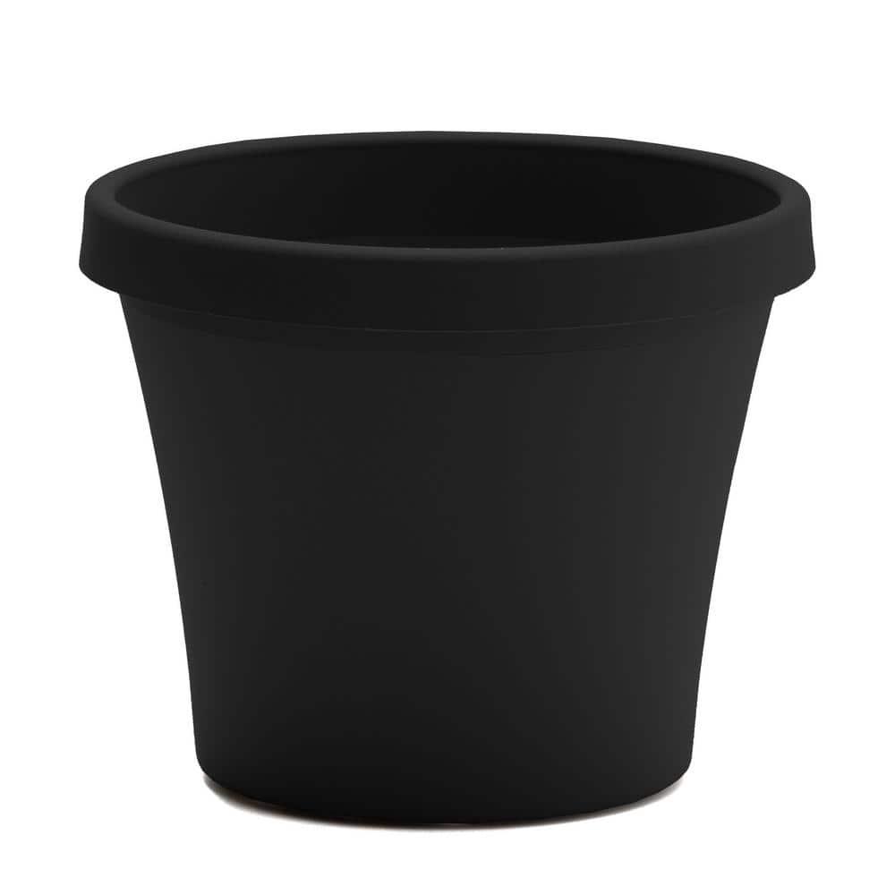Bloem 14-in Terra Round Resin Planter - Black (Saucer Not Included)