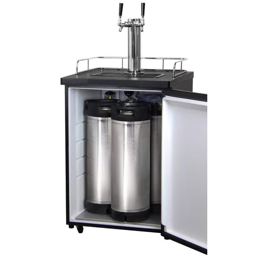 Kegco Kegco 5.6 Cubic Feet Dual Tap Freestanding Kegerator with Adjustable Temperature