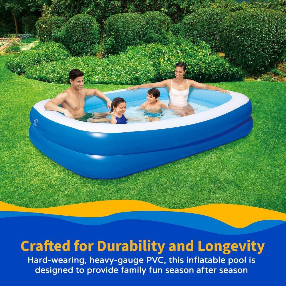 Blue Wave Products Inflatable 103-in x 69-in x 22-in Deep Rectangular Family Pool with Cover
