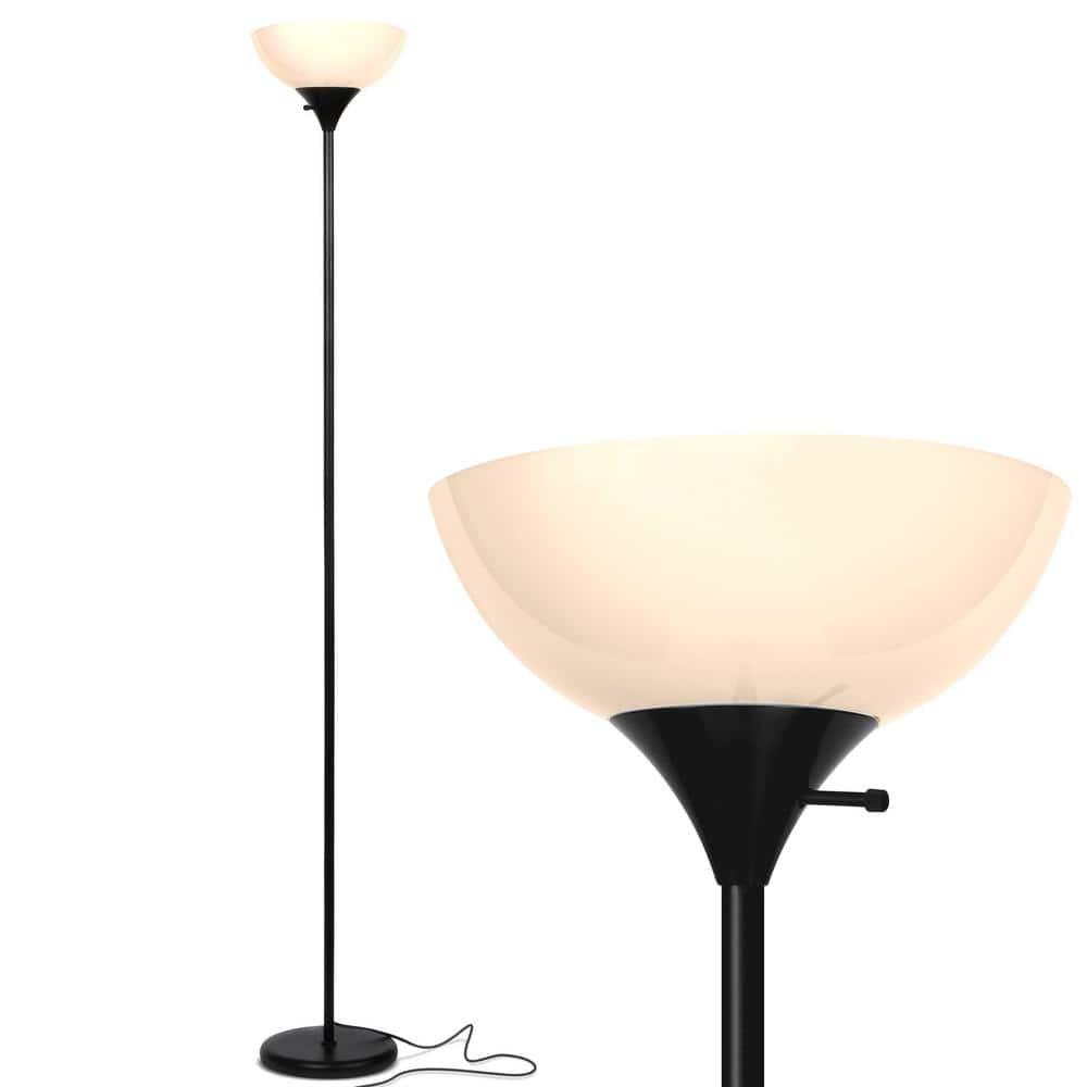 Brightech Sky Dome 72 in. Black Torchiere LED Uplight Floor Lamp