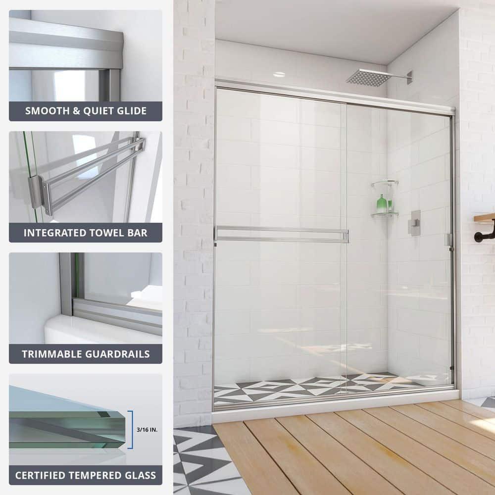 DreamLine Alliance Pro BG 56-60 in. W x 70 3/8 in. H Semi-Frameless Sliding Shower Door