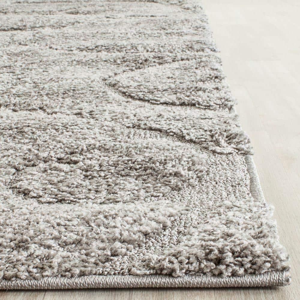 Florida Shag SG455 Power Loomed Indoor Area Rug - Grey - 5'3"x7'6" - Safavieh.