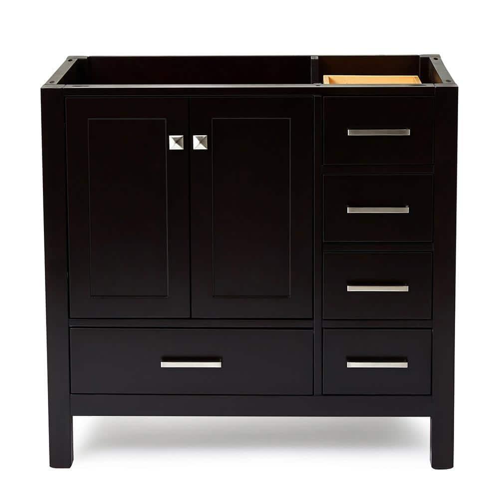 Ariel A037s-L-Bc Cambridge 36" Single Free Standing Wood Vanity Cabinet Only - Brown