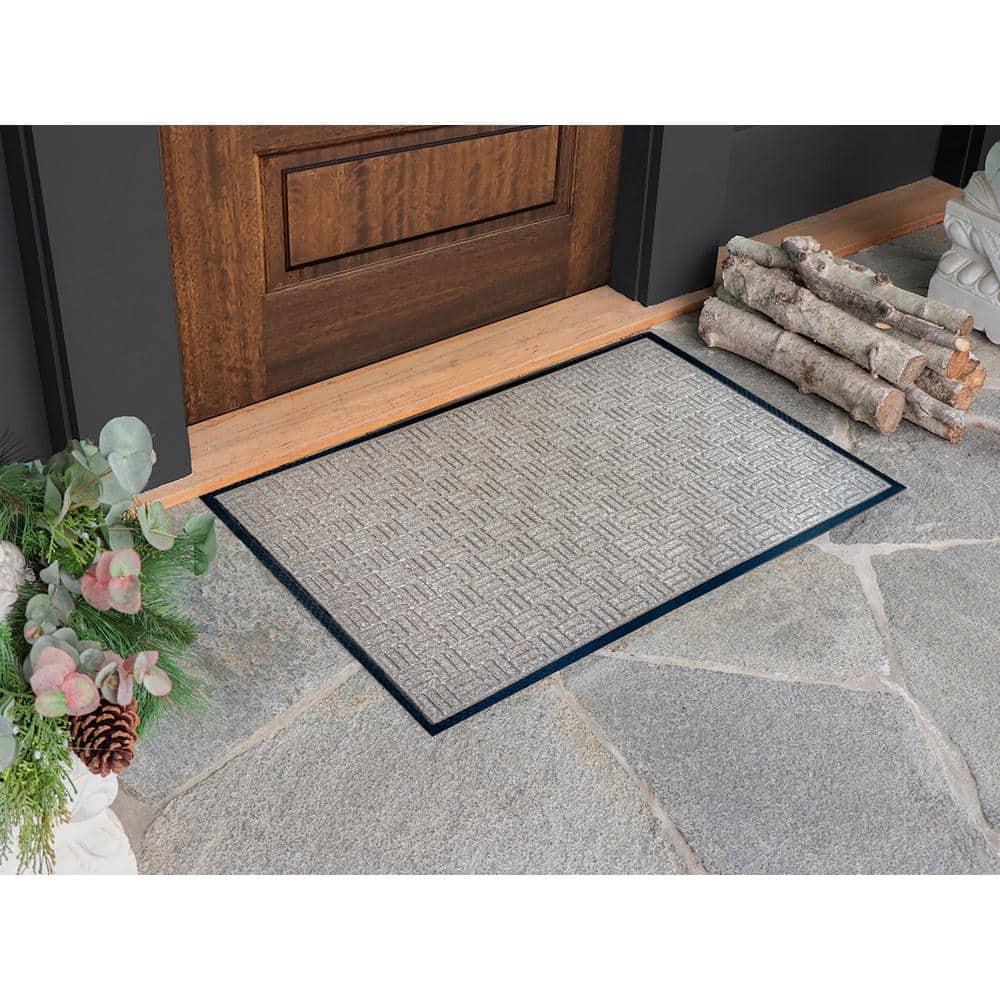 Envelor Door Mat Indoor Outdoor Front Doormat Welcome Mat Low Profile Durable Non-Slip Floor Mat for Entryway, Patio, Garage, Entrance Shoe Scraper, Checker, 24 x 36 Inches - Beige