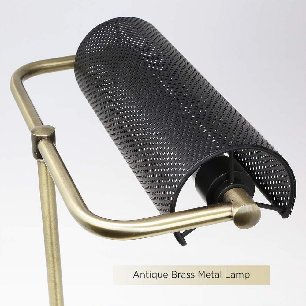 O’Bright LED Desk Lamp with USB Charging Port, Metal Lamp, Flexible Swivel Arms, Soft White LED Reading Light (3000K), Bedside Reading Lamp, Office Lamp, Table Lamp, ETL Listed (Piano Lamp - Black)