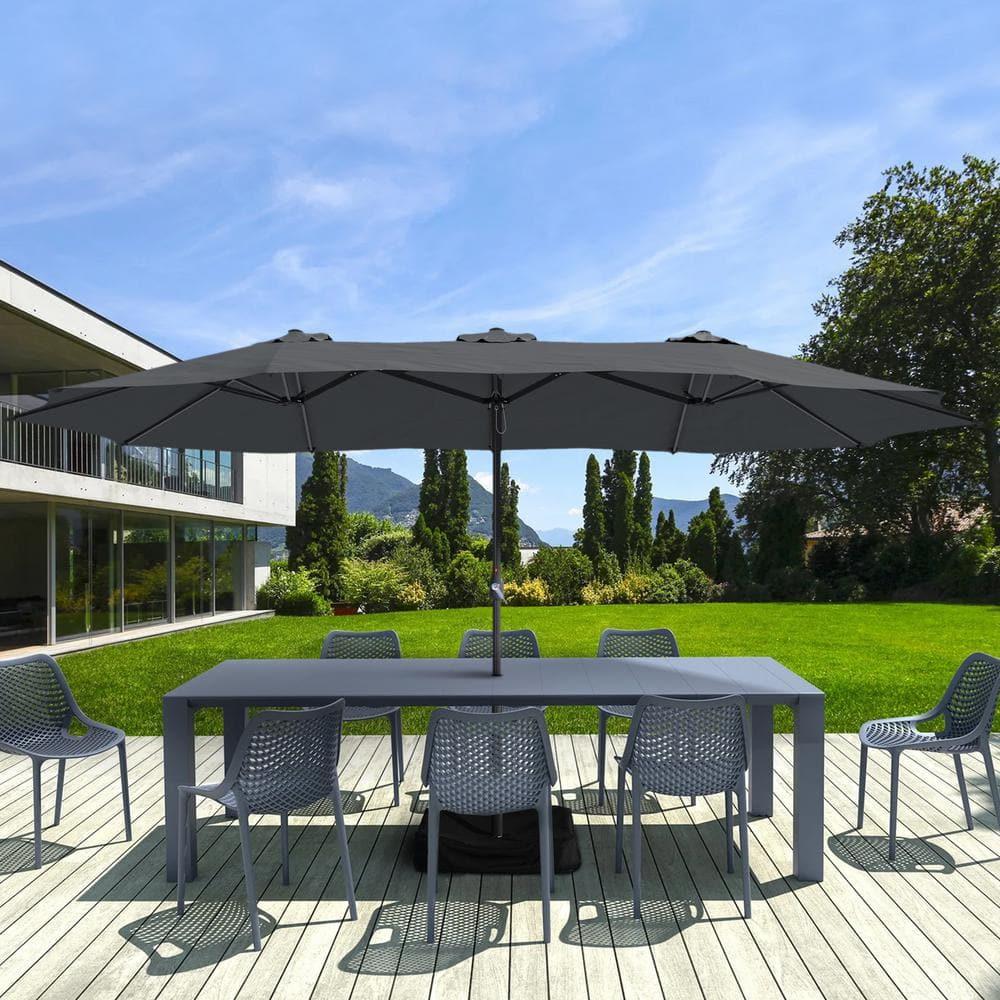 clihome 15 Ft Patio Market Umbrella with Base
