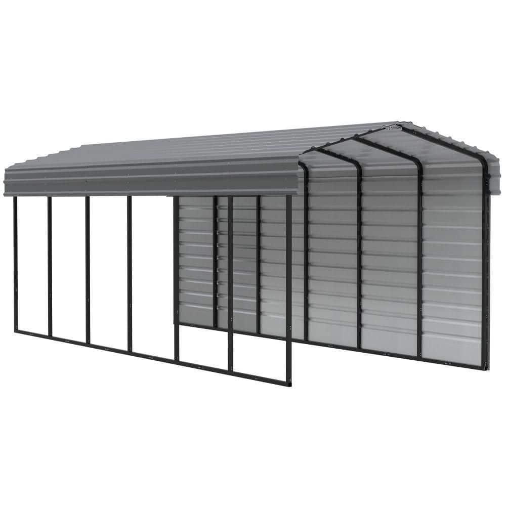 Arrow Arrow Steel Carport with 1 Side Wall Kit, 10x29x09