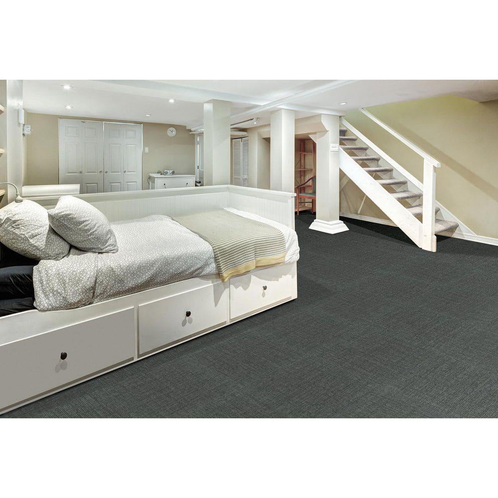 Mohawk Basics 24" x 24" Carpet Tile Sample with EnviroStrand™ PET Fiber in Charcoal (1 piece)