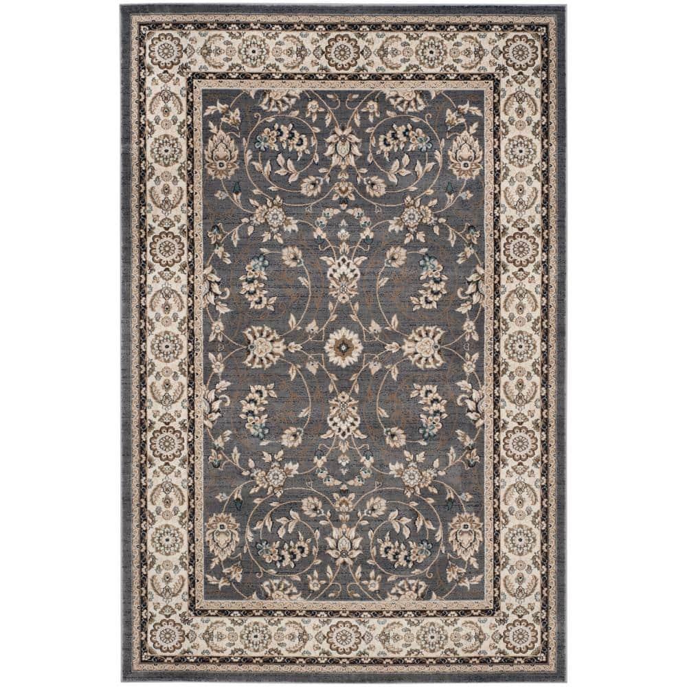 Lyndhurst LNH340 Power Loomed Area Rug - Grey/Cream - 8'x10' - Safavieh