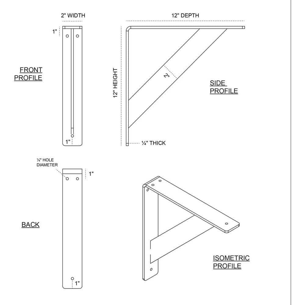 Ekena Millwork Traditional Steel Bracket