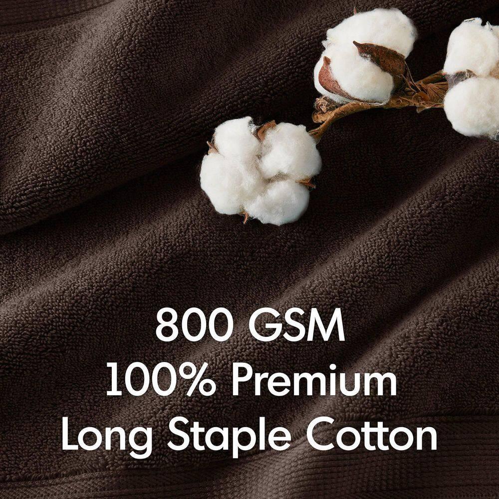 8pc Cotton Bath Towel Set Brown: Madison Park, Heavyweight Terry, OEKO-TEX Certified