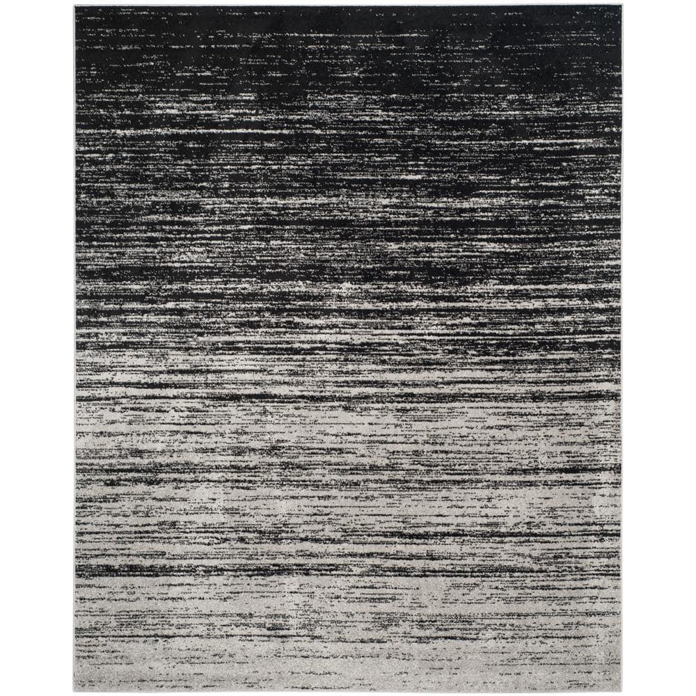 Adirondack ADR113 Machine Made Indoor Area Rug - Silver/Black - 10'x14' - Safavieh