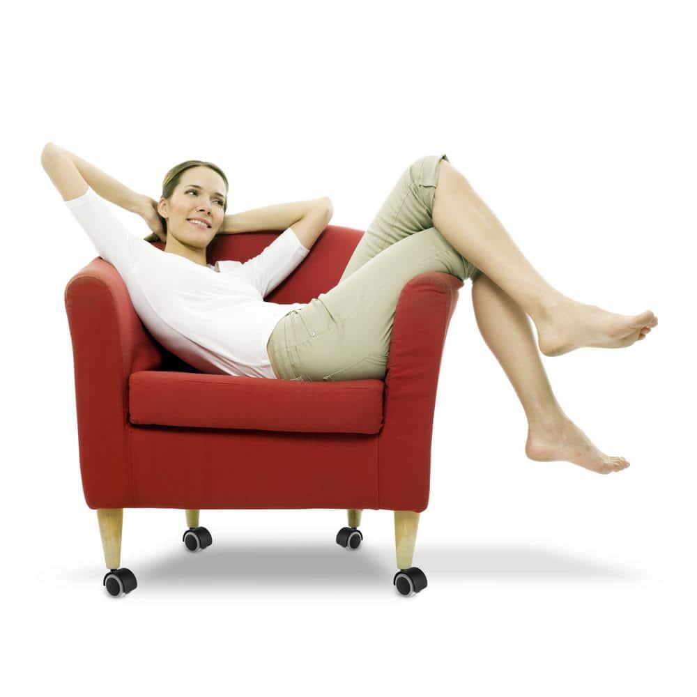 Slipstick 2-Inch Black and Gray Rubber Swivel Caster Wheels Set