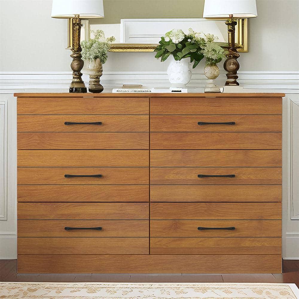 Galano Elis Amber Walnut 6 Drawer 47.2 in. Wide Dresser (Sturdy, Effortless Assembly with Interlocking Drawers)