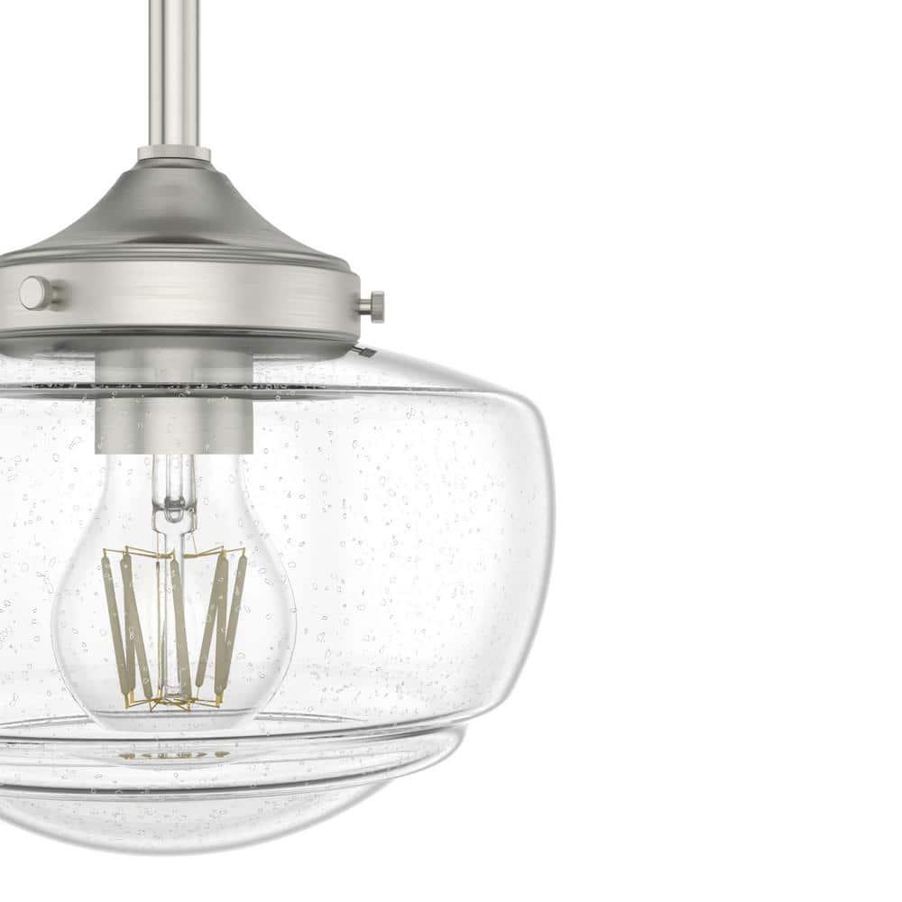 Saddle Creek 1 - Light Single Schoolhouse Pendant with Glass