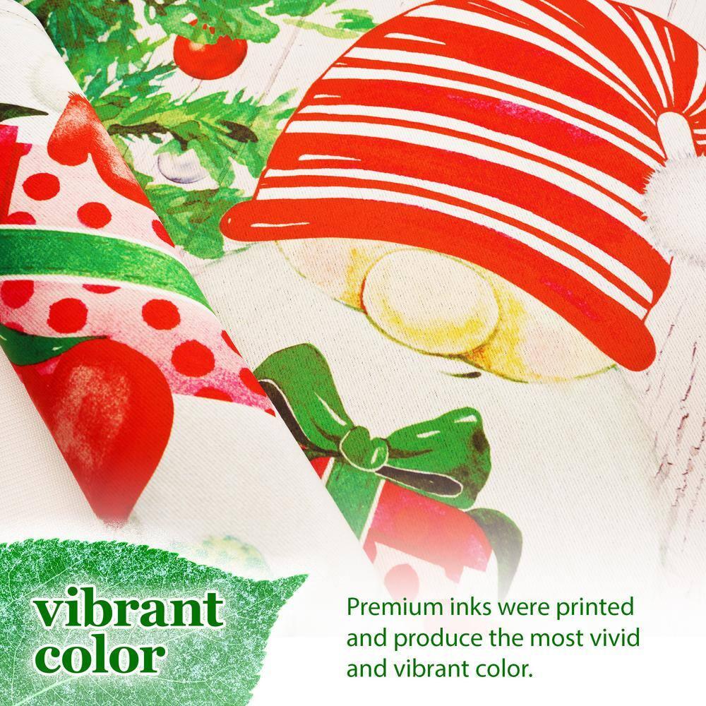 G128-12"x18" Christmas Garden Flag Double-Sided " Santa Gnome with Present Blockout Fabric