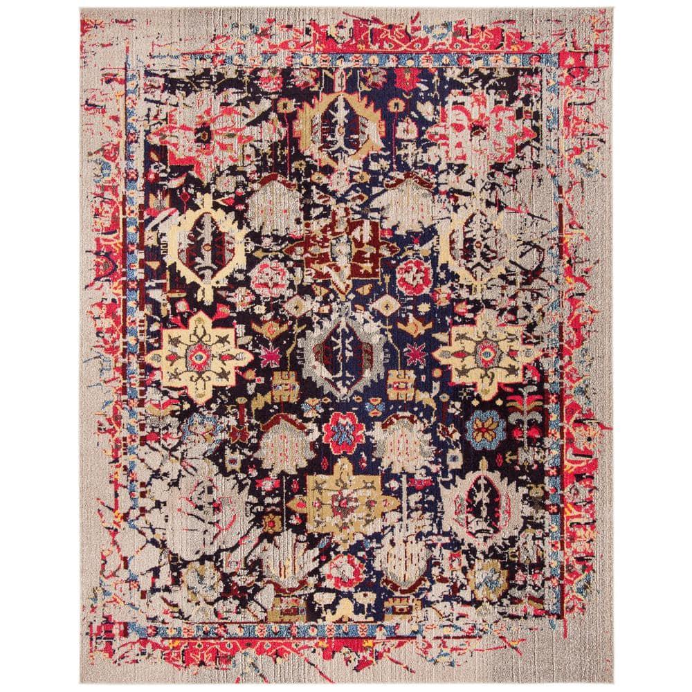 Monaco MNC206 Power Loomed Indoor Area Rug - Grey/Multi - 8'x11' - Safavieh.