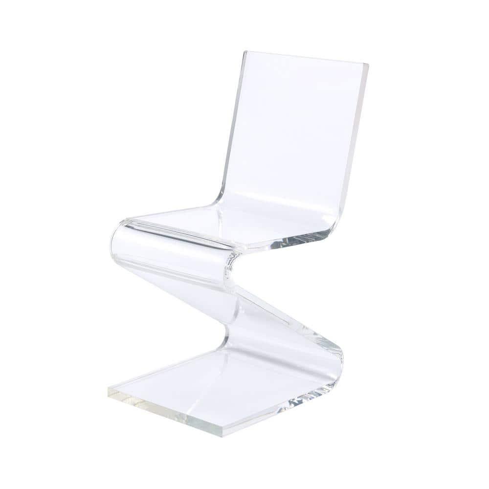 Peek Acrylic Z Chair Clear - Picket House Furnishings: Modern Plexiglass Armless Chair, No Cushion