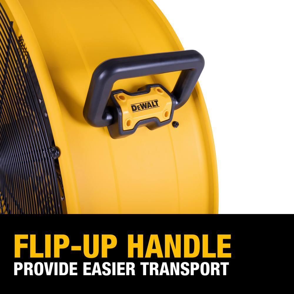 Yellow High-Velocity 30" Industrial Drum Floor Fan with Metal Blades