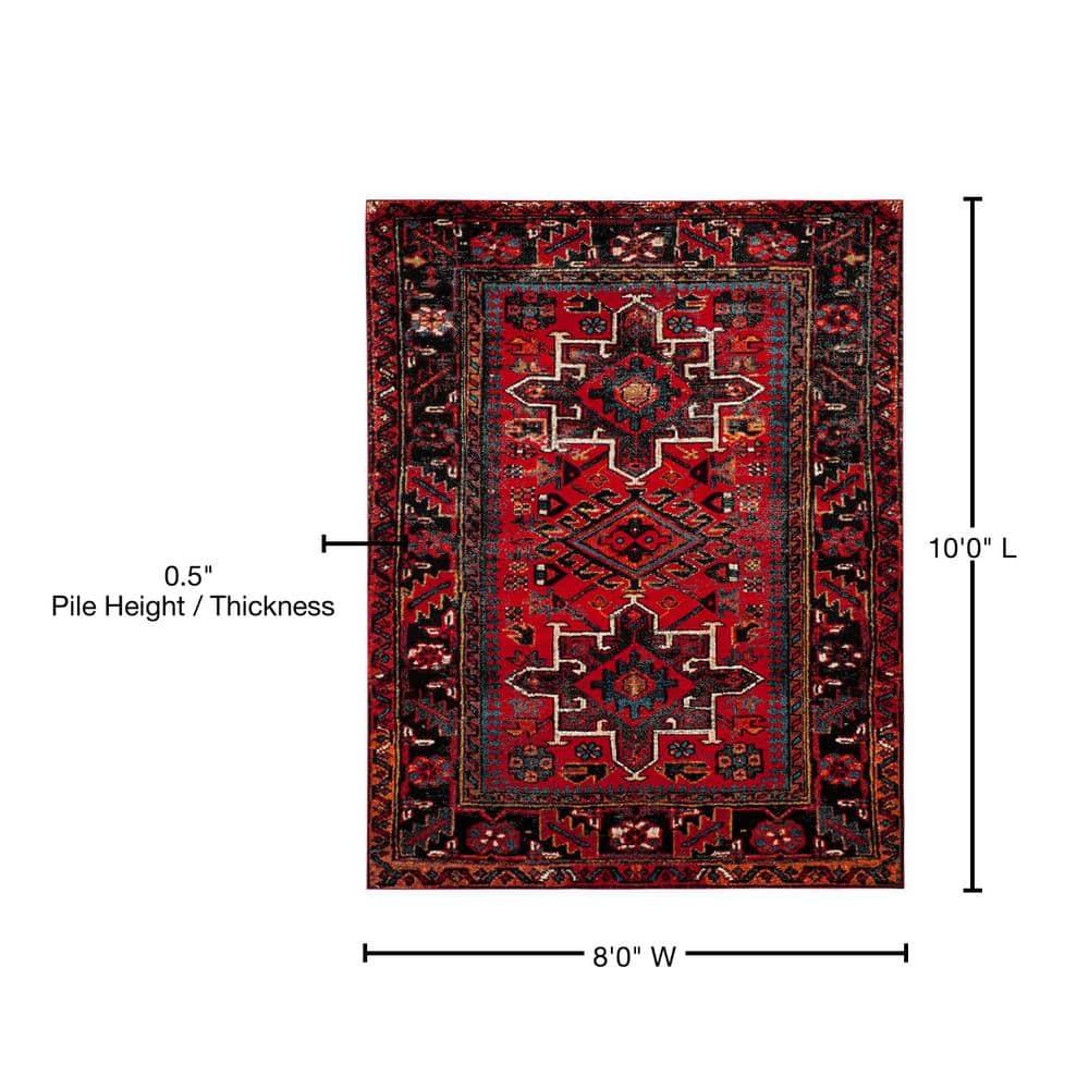 SAFAVIEH Vintage Hamadan Dania Traditional Area Rug, Red/Multi, 8' x 10'