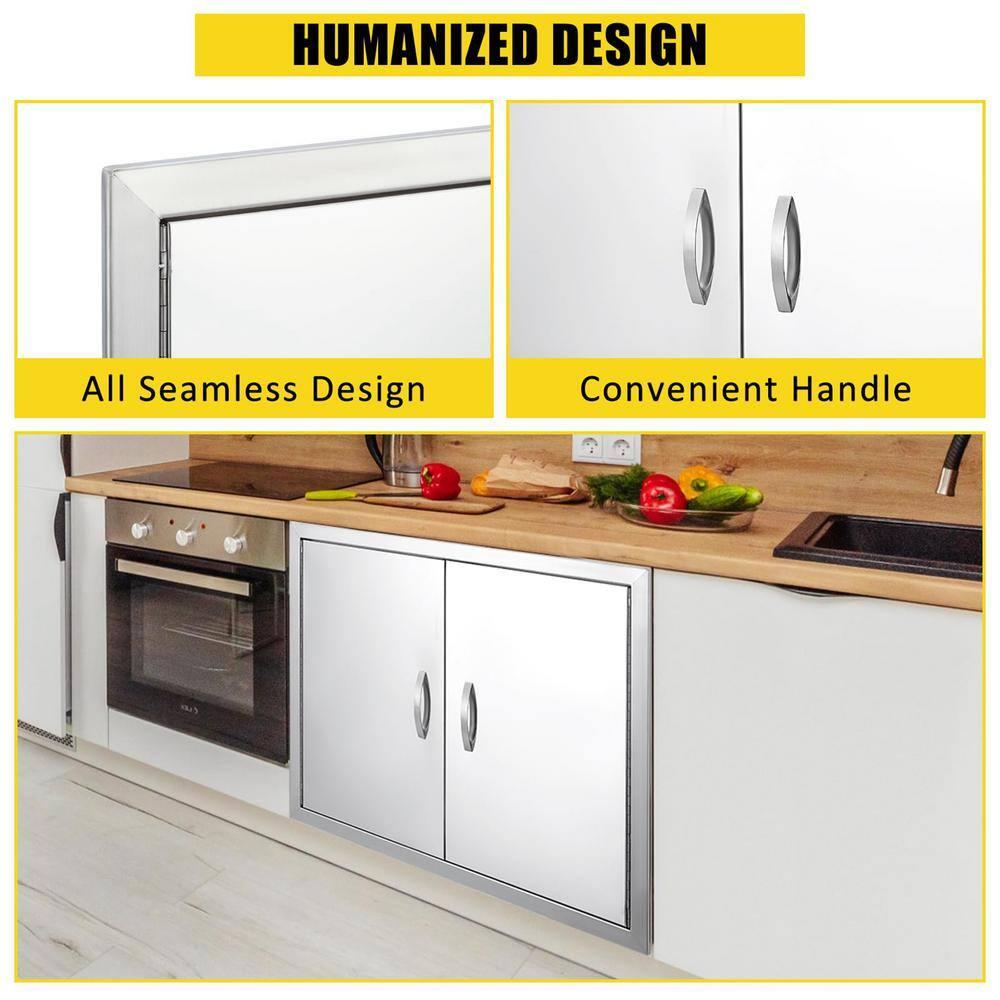 42" x 21" BBQ Access Double Door Outdoor Kitchen Island Stainless Steel Cabinet