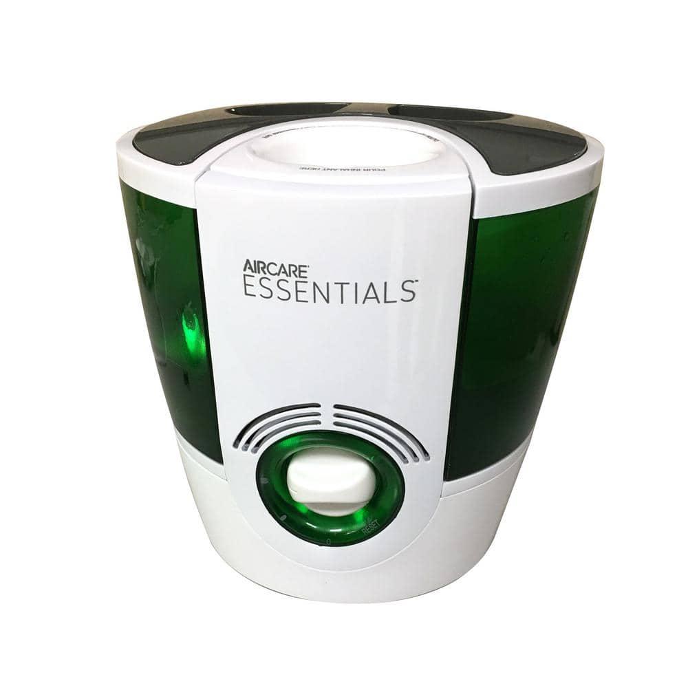 AIRCARE ESSENTIALS Ozark Steam Humidifier White/Green: Warm Mist Vaporizer, 2 Settings, 500-800 sq. ft., No Filter Needed