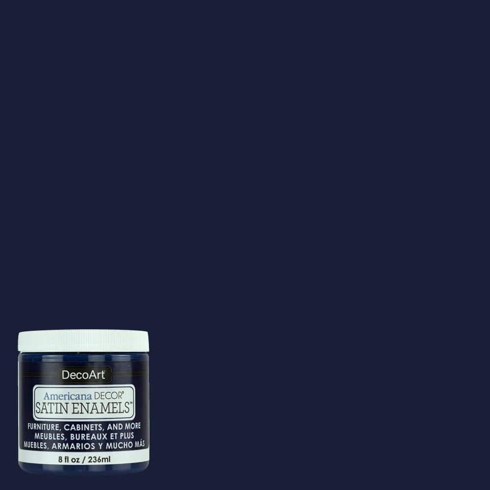 Americana Decor Satin Enamels 8oz-Dark Denim, Pk 3, Deco Art