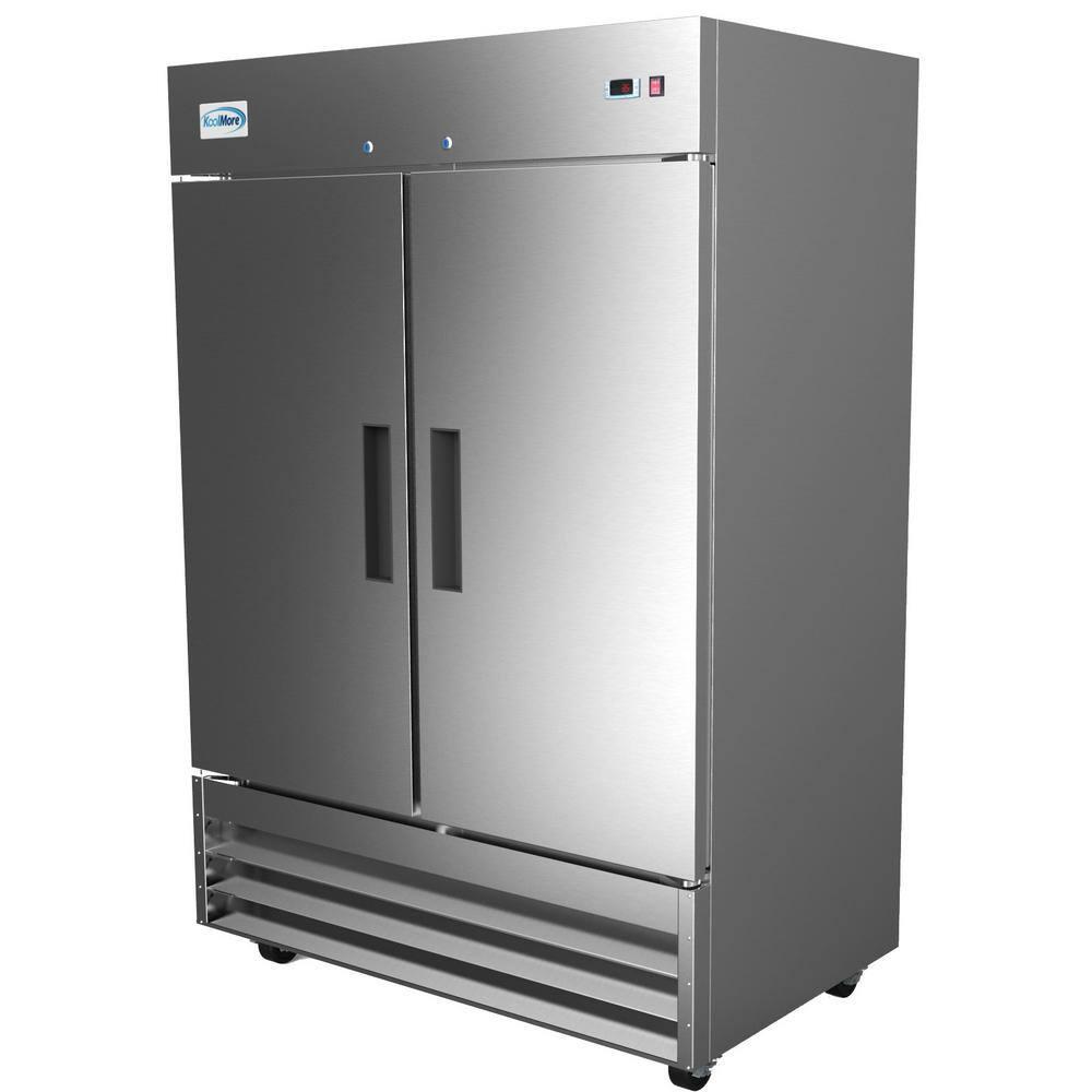 KoolMore 47 cu. ft. Commercial 2 Solid Door Reach In Refrigerator in Stainless Steel