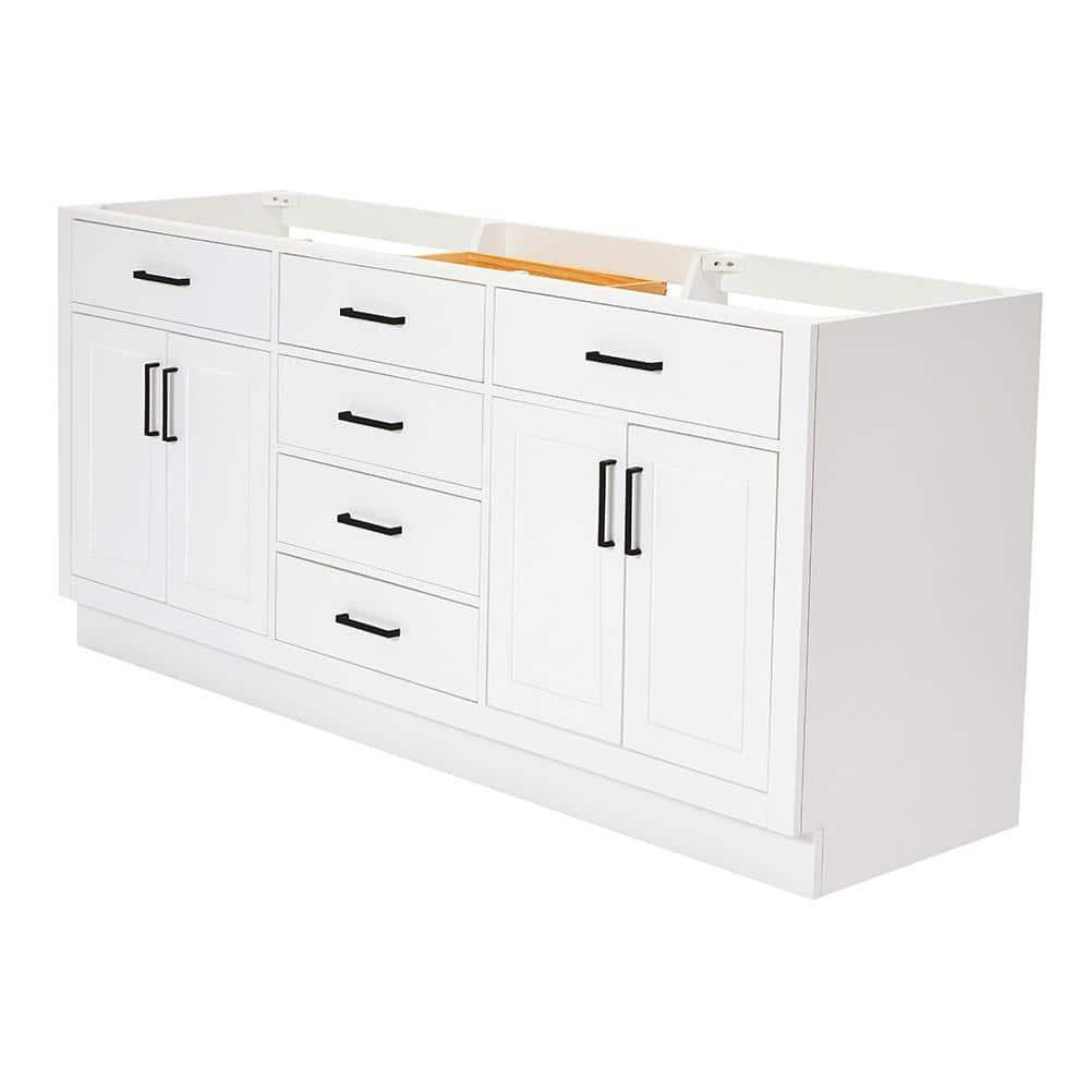 Ariel T072d-Bc Hepburn 72" Double Free Standing Vanity Cabinet Only - White