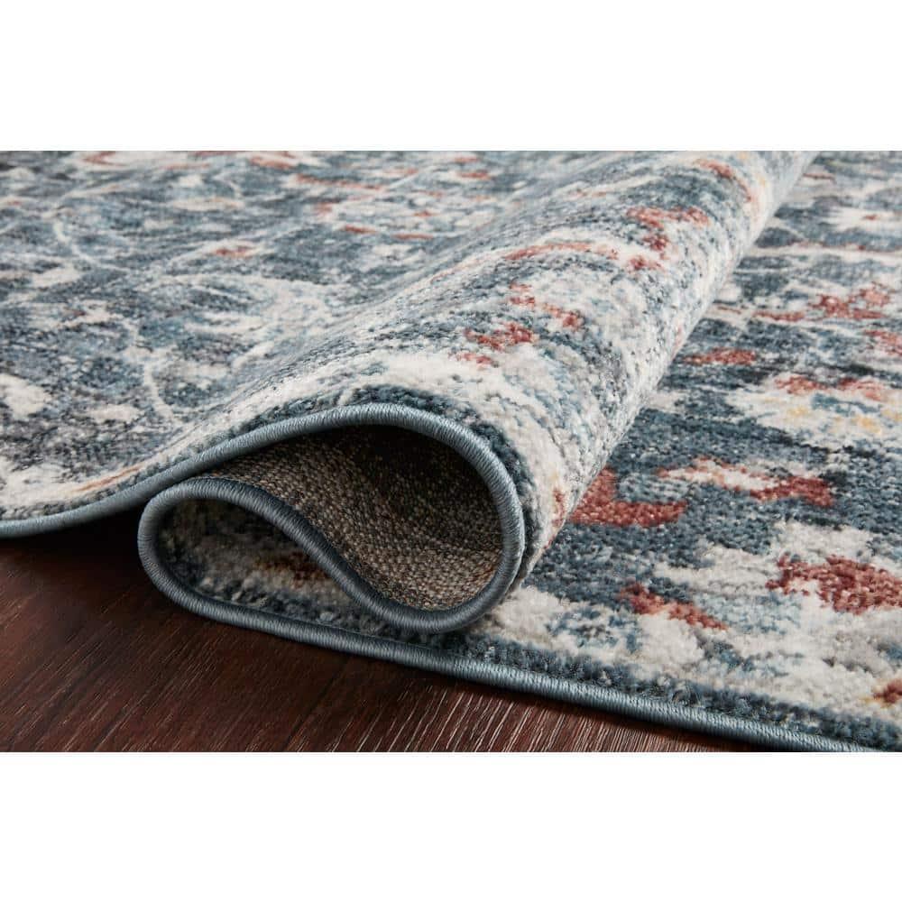 Loloi II Cassandra Collection CSN-04 Blue / Rust Oriental Area Rug 6'-7" x 9'-3"