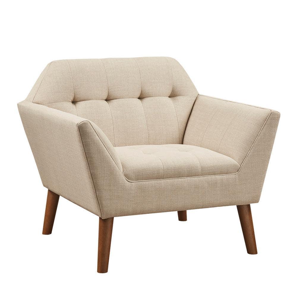 Newport Lounge Chair Beige - Ink+Ivy: Polyester Upholstered, Wood Legs, Foam Cushion, Spot Clean