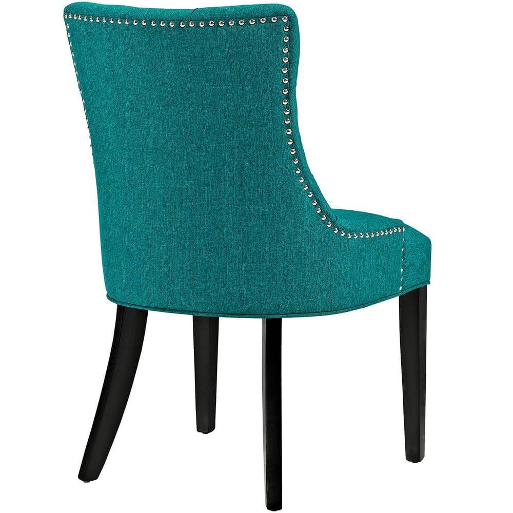 Regent Fabric Dining Chair Teal - Modway: Elegant Tufted Design, Nailhead Trim, Foam Padded