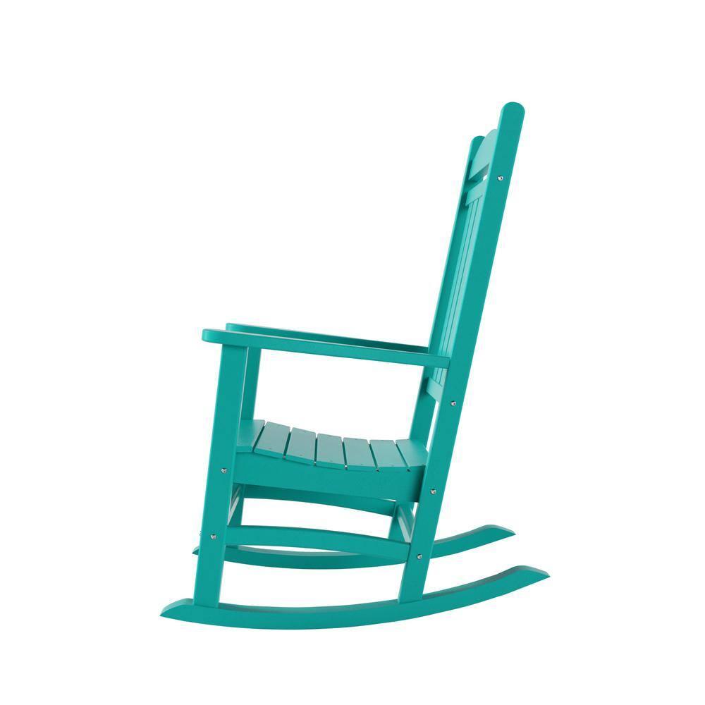 Polytrends  Laguna Hdpe All Weather Outdoor Patio Rocking Chair Turquoise