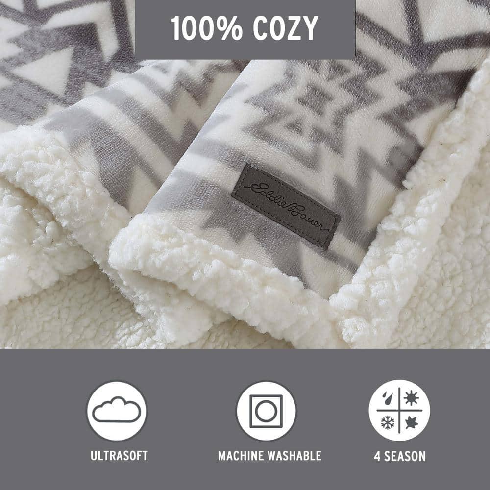 Eddie Bauer Eddie Bauer Printed Plush Fleece/Sherpa Throw Blankets