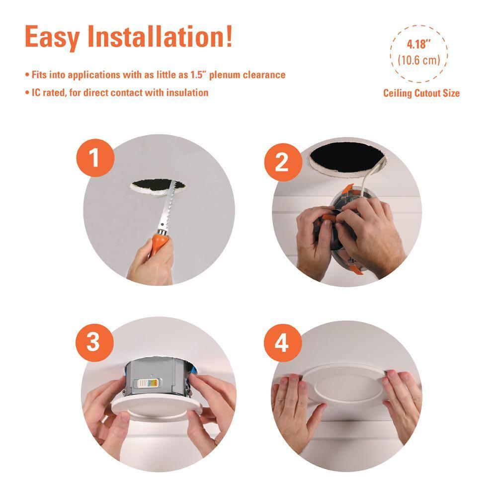 HALO CJB 4 inch 5CCT Canless Recessed Integrated LED Downlight with Attached JBOX 12 Pack