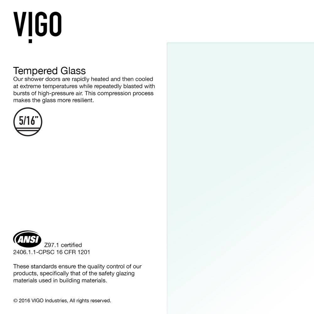 Rialto 34" W x 58" H Hinged Frameless Tub Door with with 5/16" Glass