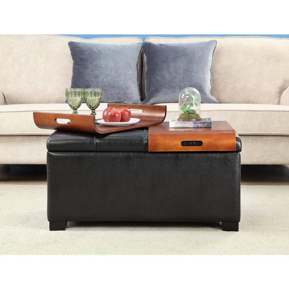 Convenience Concepts Designs4Comfort Storage Ottoman with Trays
