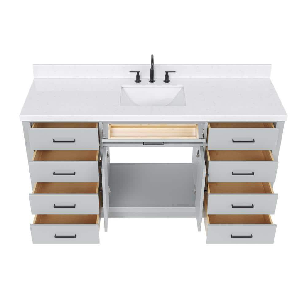 Ariel T066scqrvo Hepburn 66" Free Standing Single Basin Vanity Set - Grey