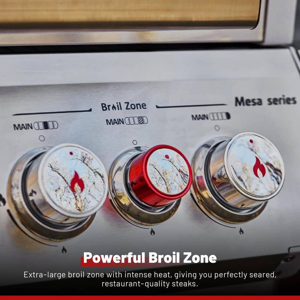 Monument Grills Mesa 415BZ,4-Burner Liquid Propane Infrared Gas Grill with Side Burner and Cabinet, 62,000 BTU – Perfect for Family BBQs