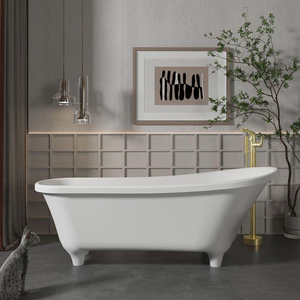CASAINC KCLT0054-BN Single Handle Freestanding Bathtub Faucet with Diverter and Handshower